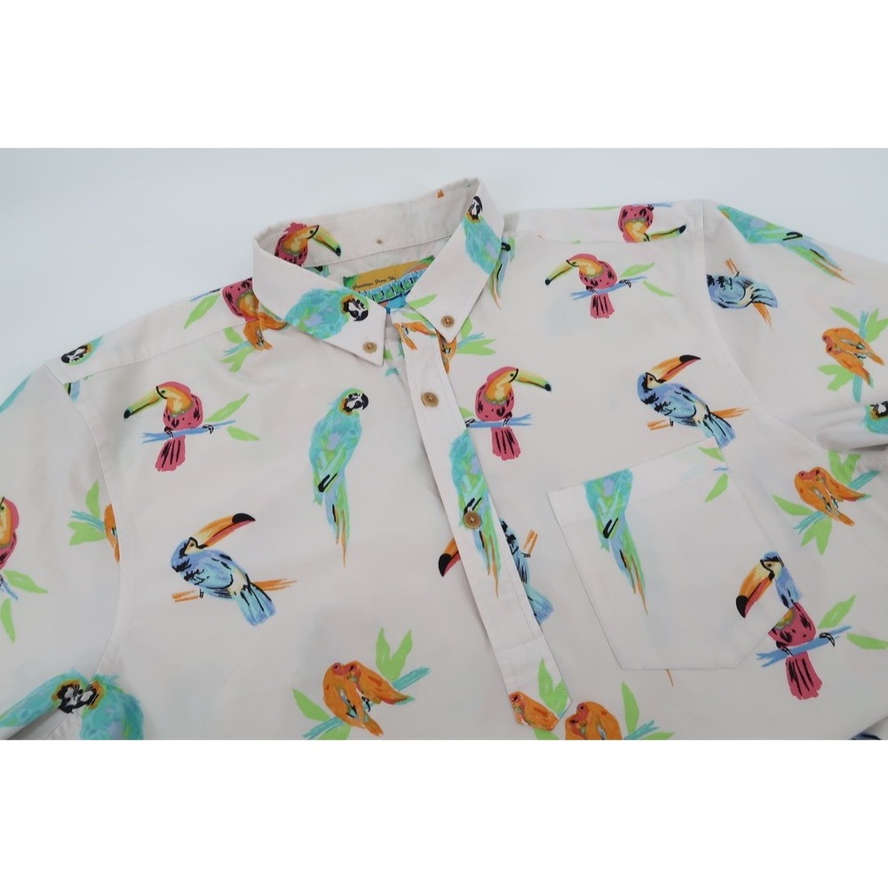 Chubbies The Nutter‎ Shirt Mens XL Hawaiian Tropical Parrot Toucan Short Sleeve